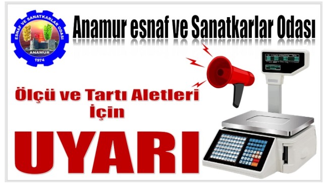 Anamur Esnaf ve Sanatkarlar Odasından Duyuru !