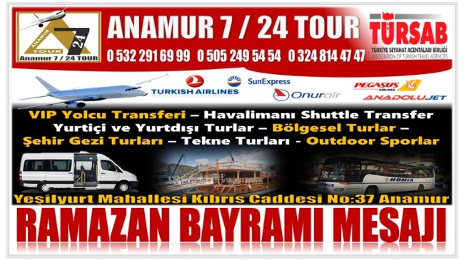 ANAMUR 7 / 24 TOUR’dan Ramazan Bayramı Mesajı