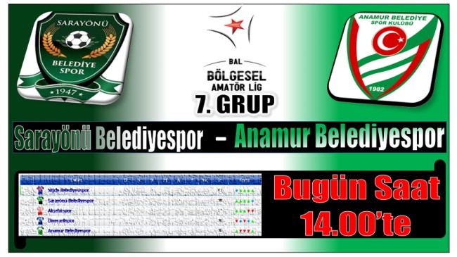 Anamur Belediyespor Sarayönü Deplasmanında Puan Arayacak