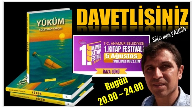 Süleyman YALÇIN’ın Kitabı ” YÜKÜM ” İmza Gününde Okuyucuları ile Buluşacak