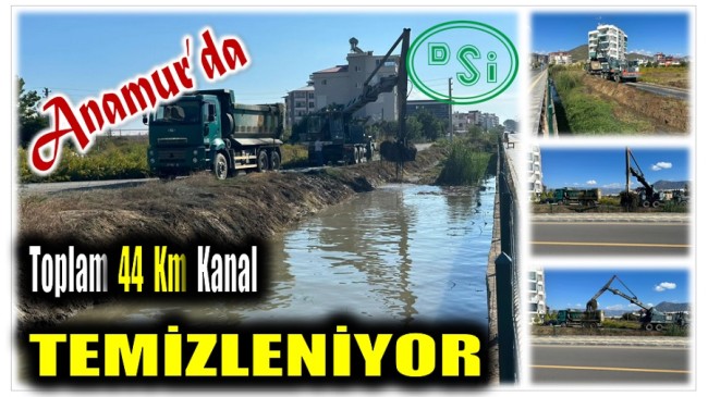 Anamur’da , 44 Km Uzunluğundaki Drenaj Kanalları Temizleniyor