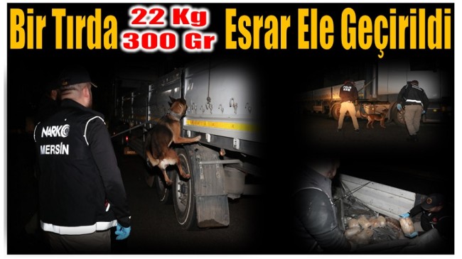 Tırda 22 Kilo 300 Gram Esrar Ele Geçirildi