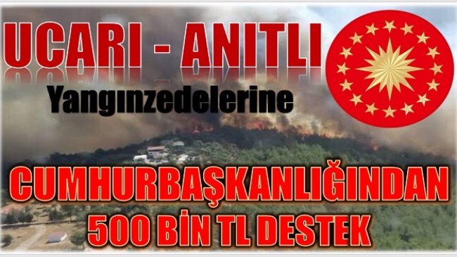 UCARI ve ANITLI YANGINZEDELERİNE CUMHURBAŞKANLIĞI DESTEĞİ