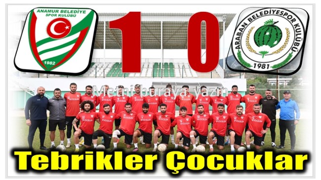 Anamur Belediyespor 1 ; Araban Belediyespor 0