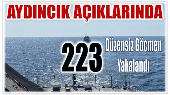 Aydıncık Açıklarında 223 Düzensiz Göçmen ve 3 Göçmen Kaçakçısı Yakalandı