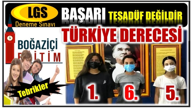 LGS Deneme Sınavında ANAMUR BOĞAZİÇİ’nden Büyük Başarı